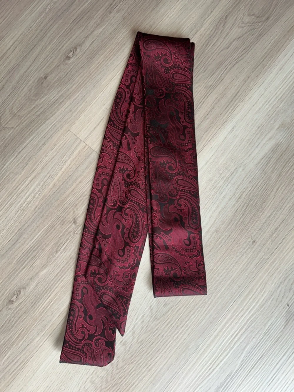 Paisley Long Women’s Tie Burgundy NEW Versatile Sash Belt Hair